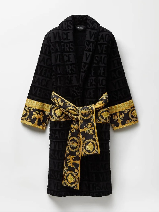 Versace Other - Versace I Love Baroque Belted Bathrobe in Black